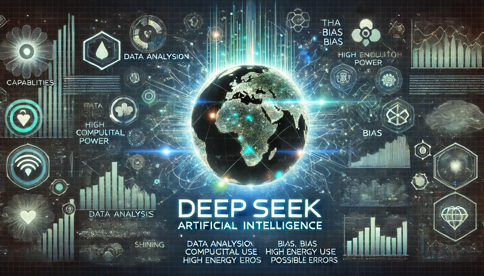 Illustration numérique de l’intelligence artificielle DeepSeek reliant les entreprises mondiales à Tahiti et aux îles de Polynésie française.